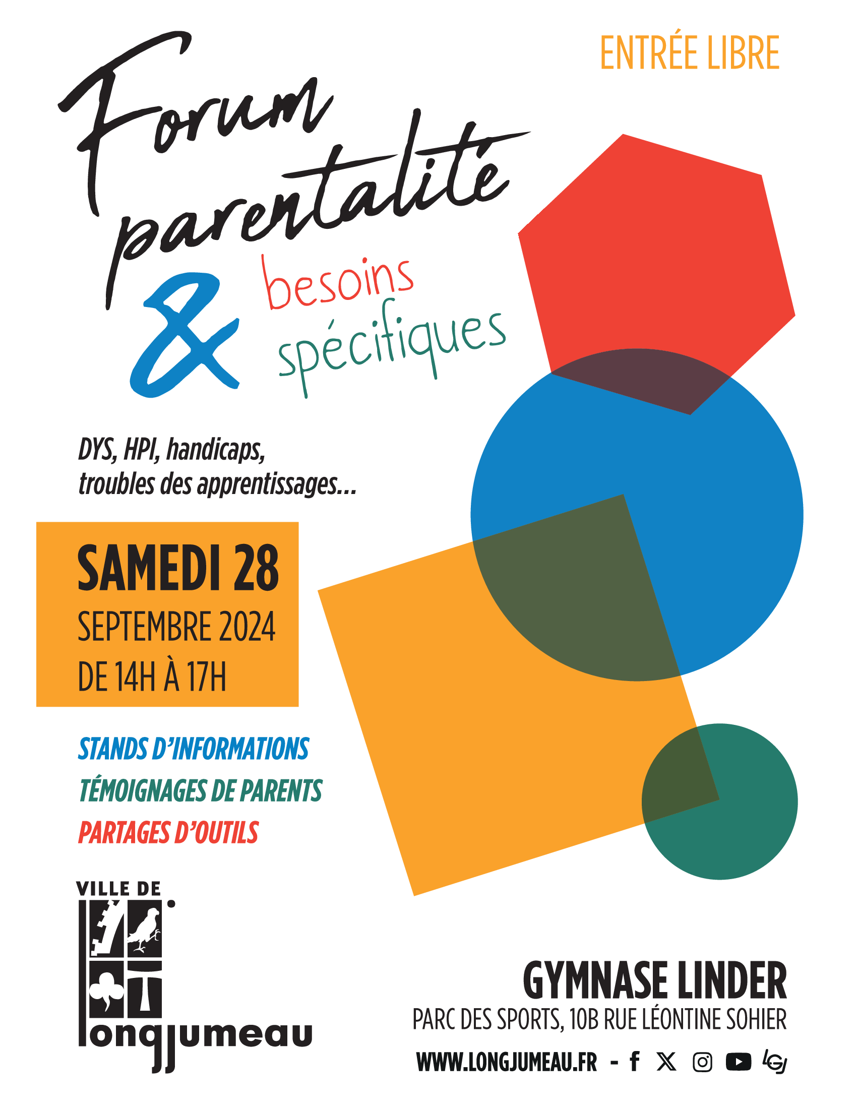 Forum Parentalité & Besoins Spécifiques un temps d’échange pour les familles concernées par les troubles DYS, HPI et handicaps